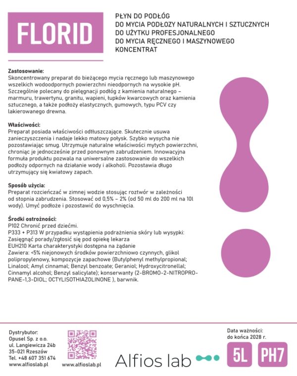 FLORID 5L - płyn do codziennego mycia i pielęgnacji podłóg - obrazek 3