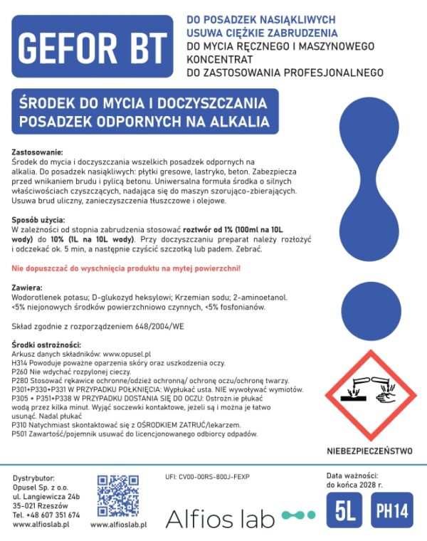 GEFOR BT 5L - do mycia i doczyszczania posadzek nasiąkliwych - obrazek 3