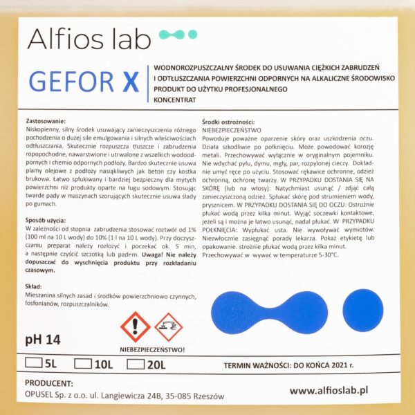 gefor x 5l środek do usuwania ciężkich zabrudzeń