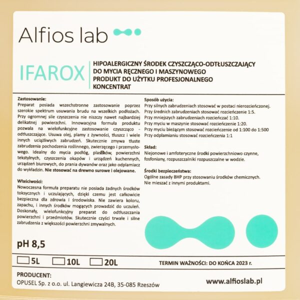 ifarox 5l koncentrat do usuwania plam i tłuszczy