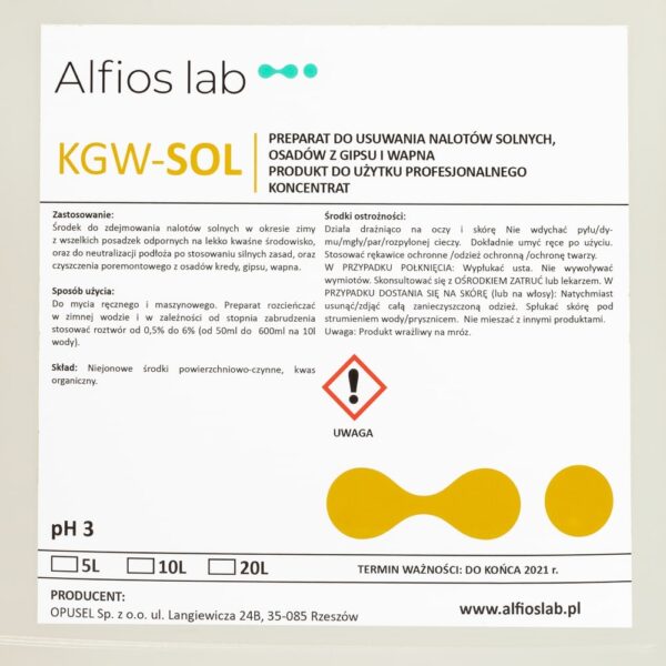 kwg sol 5l preparat do nalotów solnych z podłoża