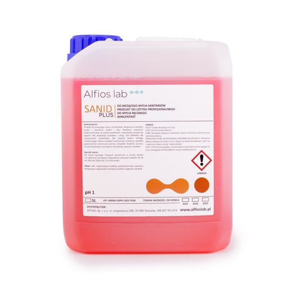 sanid plus 5l profesjonalny płyn do mycia łazienek
