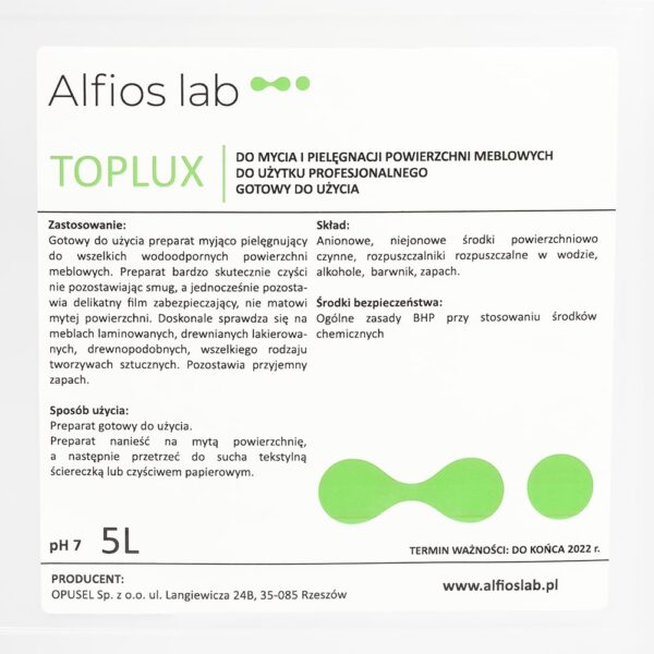 toplux 5l płyn do mycia powierzchni meblowych