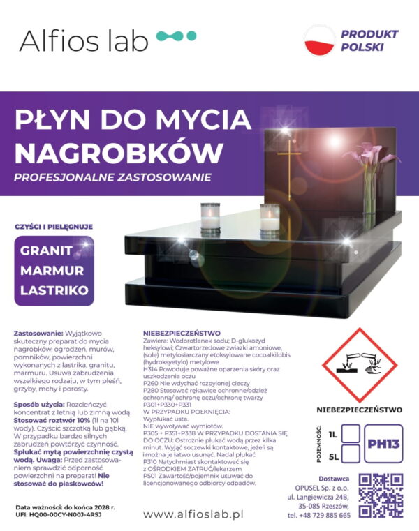 Płyn 1L - do czyszczenia i pielęgnacji kamienia nagrobkowego - obrazek 2