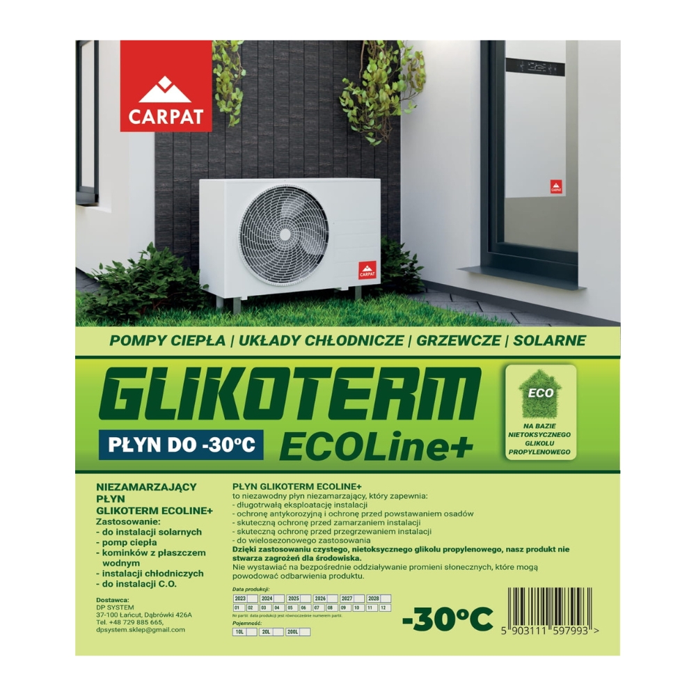 etykieta płyn glikolowy niezamarzający ecoline -30