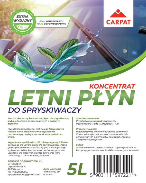 Letni płyn do spryskiwaczy koncentrat 5L – cytrynowy - obrazek 3
