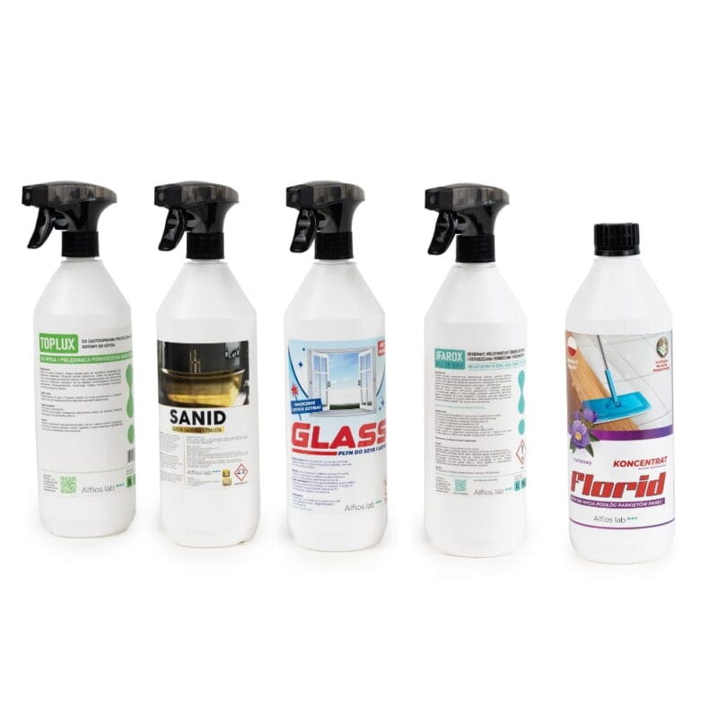zestaw środków czystości premium do sprzątania domu